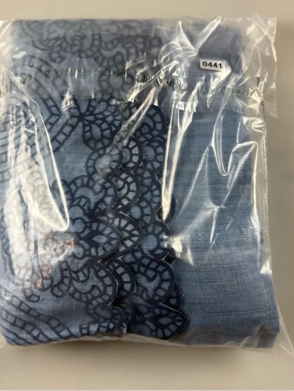 Soft Surroundings Embroidered Lyocell Long Bell Sleeve Peasant Blouse Blue Small - Picture 7 of 7